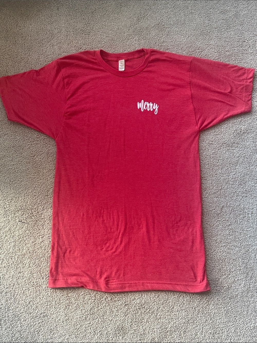 Tultex Red 'Merry Christmas”' Graphic Short Sleeve Tee!